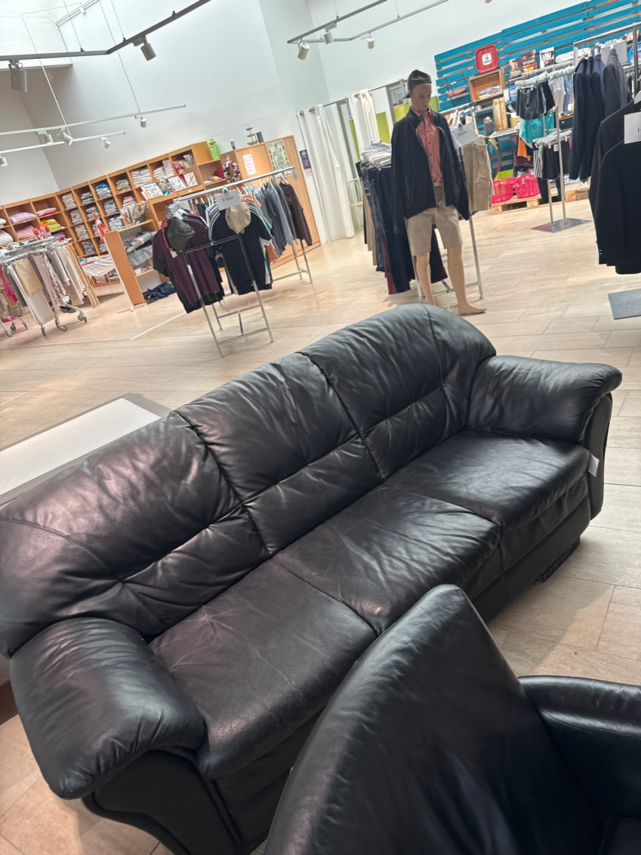 Sofa kunst læder sort